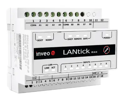 Lantick PE-0-8 — Moduł 8 Wejść do Monitorowania Stanów przez LAN