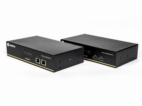 Vertiv Avocent LV5020P-202, Nadajnik i odbiornik, Przewodowa, 150 m, Cat5e, Cat6a, Cat7, 3860 x 2160 px, Czarny