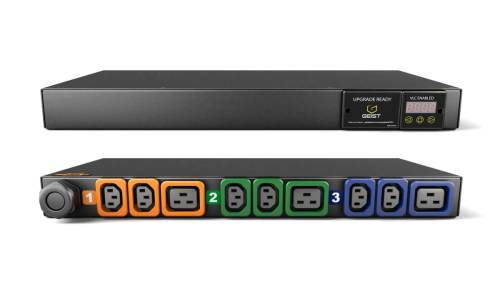 Vertiv MG01D1R0-09P633-2PS56B2H10-S, Regulowany, 1U, Trójfazowy, Poziome, Czarny, LED