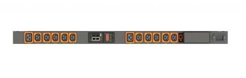 Vertiv Geist UR30004L, Monitorowany, 0U, Pionowy, Czarny, LED, 12 x gniazdo sieciowe