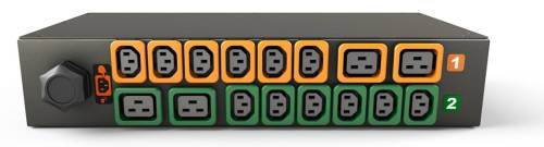 Vertiv Geist GI30032L, Monitorowany, 2U, Poziome, Czarny, LED, 16 x gniazdo sieciowe