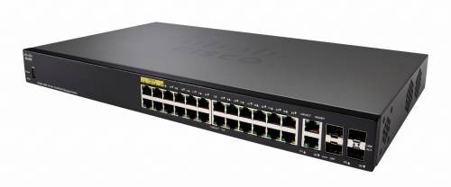 Cisco SF350-24MP | Switch | 24x 100Mb/s Max PoE, 375W, 2x Combo(RJ45/SFP) + 2x SFP, Zarządzalny