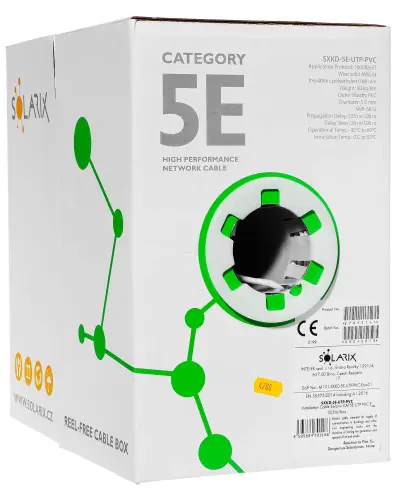Kabel LAN U/UTP kat.5e Solarix SXKD-5E-UTP-PVC