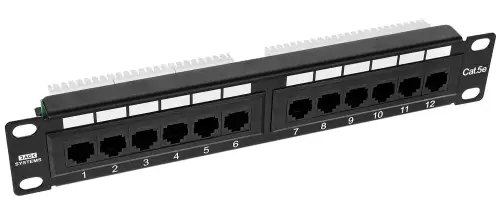 PP12V-1U-UTP5E/B - patch panel 10" - 12-portów UTP 5e