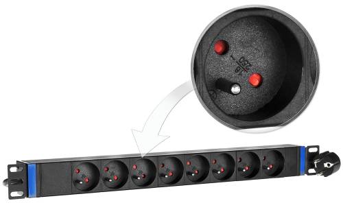 8GN-E - listwa zasilająca 19"  - 8 gniazd EURO