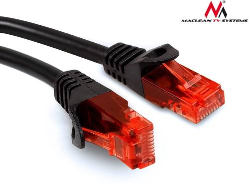 Przewód kabel patchcord UTP Maclean, wtyk-wtyk, cat6, 15m, czarny, MCTV-739