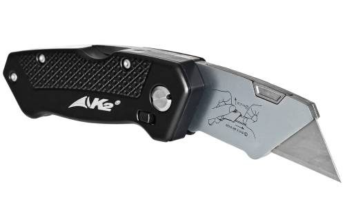 Nóż składany z ostrzem trapezowym