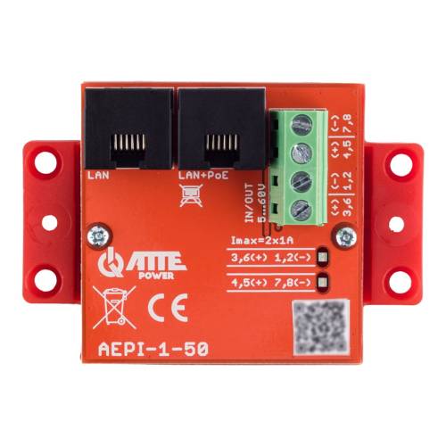 AEPI-1-50 - adapter PoE Passive 1 kanałowy 10/100/1000Mbps