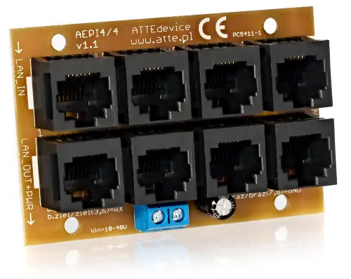 AEPI-4-10-OF - moduł dystrybucji zasilania PoE