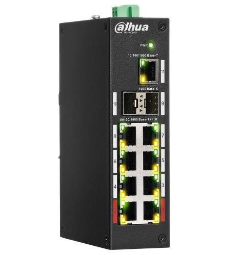 PFS3211-8GT-120-V2 - switch przemysłowy, gigabitowy PoE 8-port + 1 RJ45 + 2 SFP