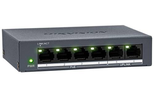 DS-XS0106-P/Polish - switch PoE 4-port + 2 RJ45