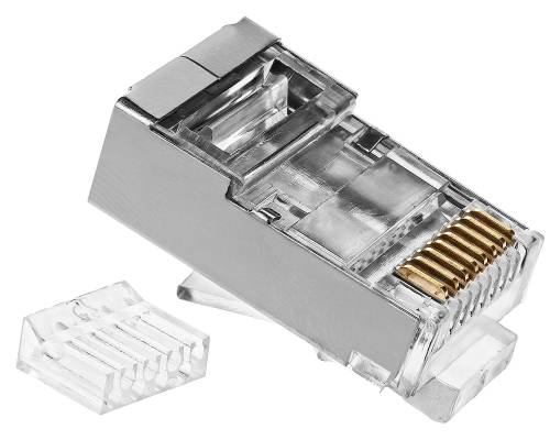 Wtyk RJ45 kat.6 - ekranowany, z prowadnicą
