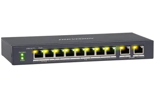 DS-3E1310HP-EI - switch PoE 8-port + 2 RJ45