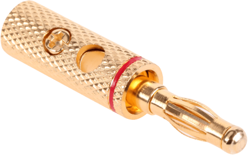 Wtyk głośnikowy banan złoty Cabletech