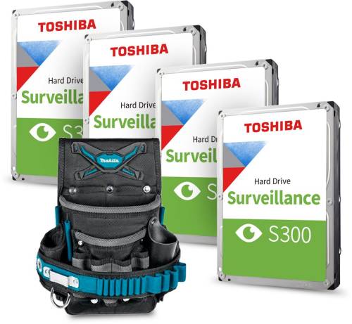 Zestaw 8 dysków HDD Toshiba S300 4TB + Pas narzędziowy Makita TOS02