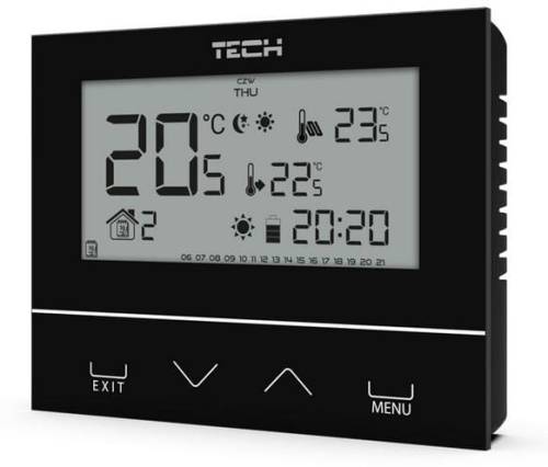 Przewodowy  dwustanowy regulator pokojowy czarny ST-292v3 Tech sterowniki
