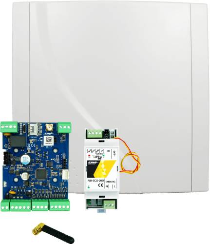 ROPAM Basic4G-SET: Basic4G/AT-GSM-MINI90/O-R3P/PSR-ECO-2012/ zestaw, moduł LTE w obudowie  natynkowej z zasilaczem -ECO i anteną GSM/LTE
