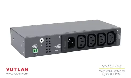 VT-PDU 4MS Switched & Metered-by-outlet PDU — Zarządzalna Listwa PDU z Pomiarem na Każdym Gnieździe