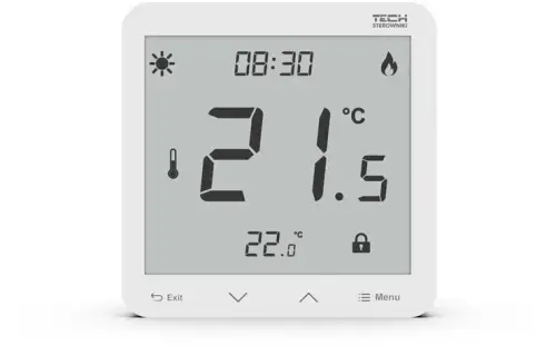 Przewodowy dwustanowy regulator pokojowy podtynkowy biały ST-297z v3 Tech sterowniki