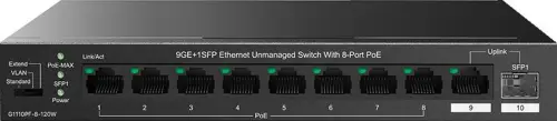 SWITCH POE TENDA TEG1110PF-8-120W