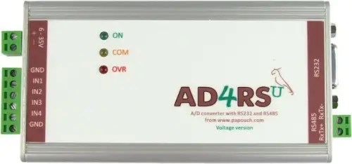AD4RS - przetwornik pomiarowy z RS232 i RS485 (wejście prądowe 0(4)-20 mA)