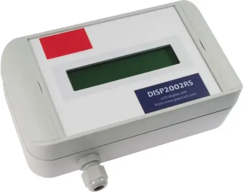 DISP2002RS - interfejs do wyświetlacza LCD 2x20 znaków (mniejszy wyświetlacz, w obudowie IP65)