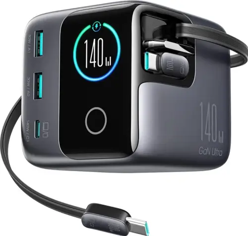 Ładowarka biurkowa Joyroom Podix Jr-TRD01 GaN 140 W 1x USB-C 2x USB-A + zwijane kable 2x USB-C