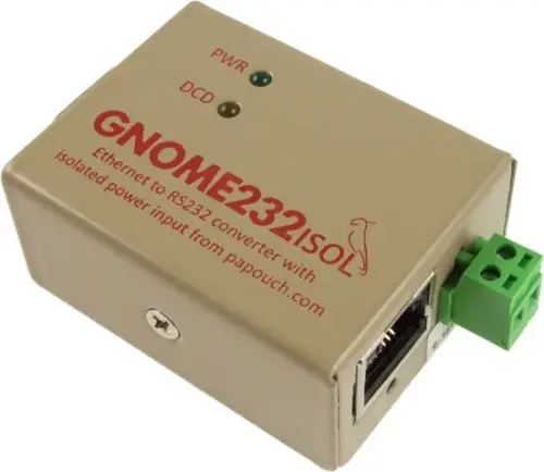 GNOME232 - konwerter Ethernet na RS232 (izolacja galwaniczna, zasilanie 12 V DC)