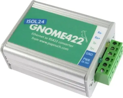 GNOME422 - konwerter Ethernet na RS422 (izolacja galwaniczna, zasilanie 5 V DC)