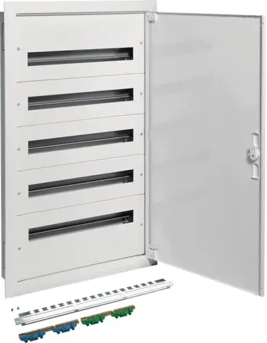 Rozdzielnica podtynkowa z zaciskami PE/N 5R/120M (5x24) I kl. IP40 Hager FW524FT