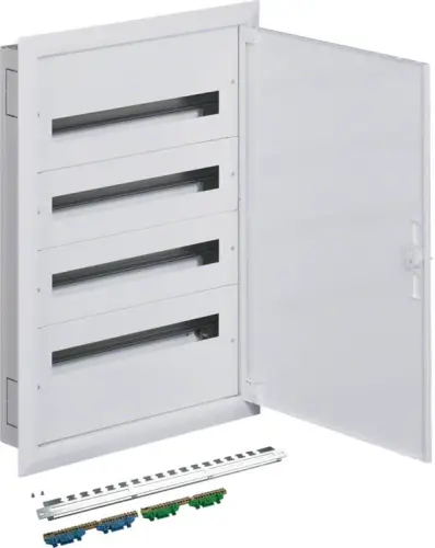 Rozdzielnica podtynkowa z zaciskami PE/N 4R/96M (4x24) I kl. IP40 Hager FW424FT
