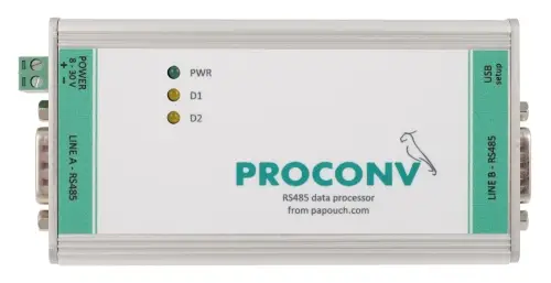 ProConv - konwerter protokołów, procesor danych szeregowych (port A: RS232, port B: RS232)