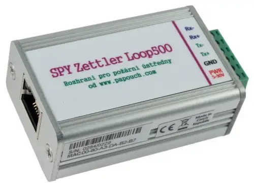 SPYxxx - interfejs dla central pożarowych Zettler i Schrack (C4) (Zettler Loop 500, RS422)