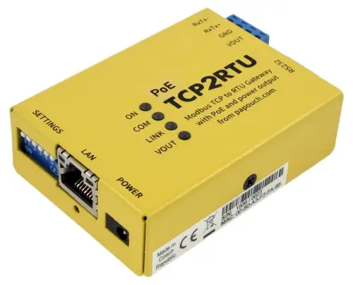TCP2RTU PoE - konwerter Modbus TCP na RTU/ASCII z zasilaniem PoE