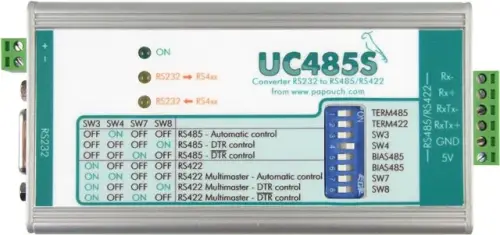 UC485S - konwerter RS232 na RS485/RS422, wersja ze złączem śrubowym (izolacja galwaniczna, zasilanie 12 V DC)