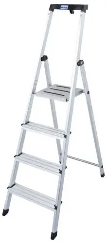 Drabina aluminiowa jednostronna Krause SAFETY 1x4 z półką 126320
