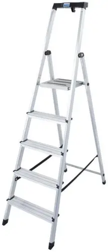 Drabina aluminiowa jednostronna Krause SAFETY 1x5 z półką 126337