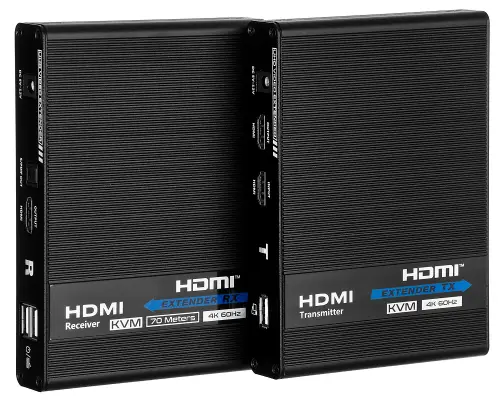 HDMI+USB-EX-100-4K - extender HDMI z przedłużaczem USB (TX+RX)