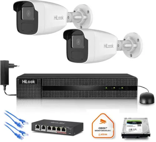 Zestaw monitoringu Hilook 2x kamera IPC-B440H(4mm)(C) z dyskiem 2TB