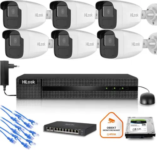 Zestaw monitoringu Hilook 6x kamera IPC-B440H(4mm)(C) z dyskiem 2TB