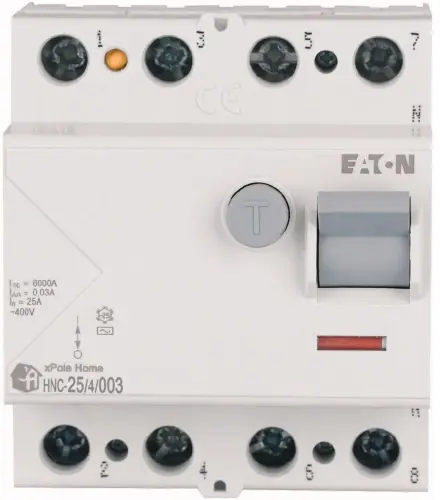 EATON WYŁĄCZNIK RÓŻNICOWOPRĄDOWY 25A 4P 4M 30MA AC 6KA