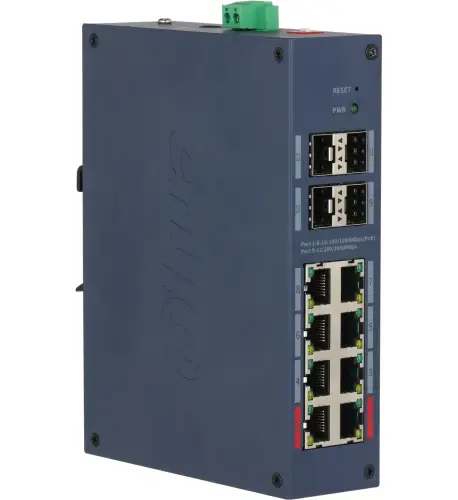CHS4412-8GT-125 - switch przemysłowy, gigabitowy PoE 8-port + 4 SFP