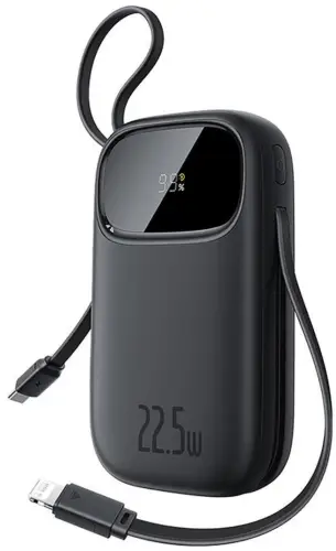 Powerbank Baseus EnerFill FC31 QPow3 20000 mAh 22,5 W PD 3.0 QC 3.0 czarny + kabel USB-C i Lighthing