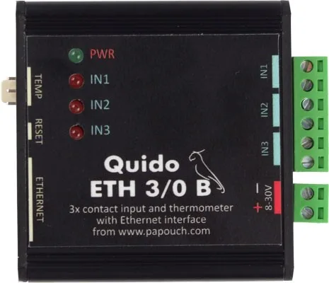 Quido ETH 3/0B - 3 wejścia dla styku i termometr
