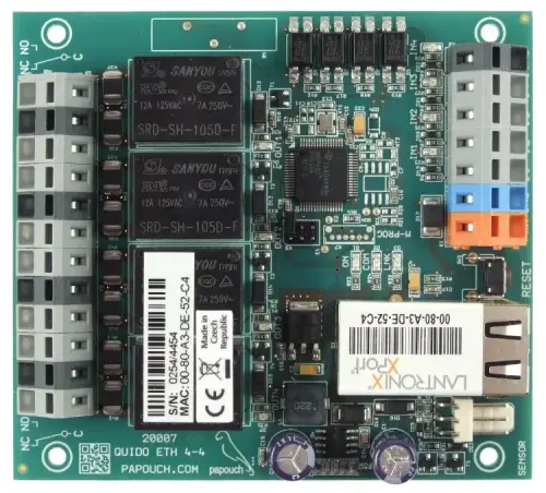 Quido ETH 4/4 - 4 wejścia, 4 wyjścia, termometr, Ethernet (5V) (zasilanie 5 V DC)