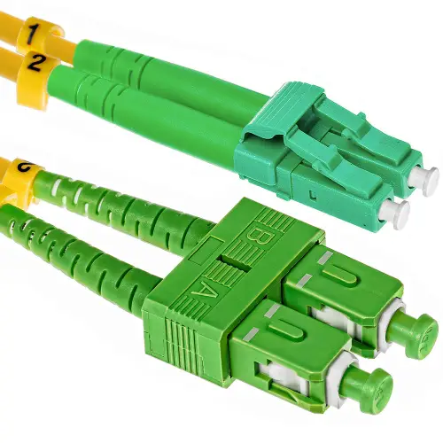 Patchcord światłowodowy SC/APC-LC/APC SM G652D duplex - 10 m