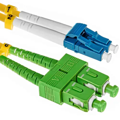 Patchcord światłowodowy SC/APC-LC/UPC SM G652D duplex - 1 m