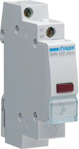 Lampka sygnalizacyjna, 230V AC, Czerwony LED HAGER SVN122