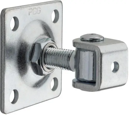 Zawias PSG 61.018.01 z szyldem 80x80x3mm - gwint M16 (regulowany, ucho ocynkowane)