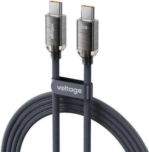 Kabel USB-C / USB-C Voltage PureCrystal 100W PD 100cm czarny